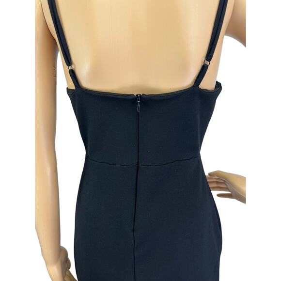 Lulus Spoonful of Sass Ruffled Bodycon Mini Dress Black Ponte Knit Size M - Picture 9 of 15